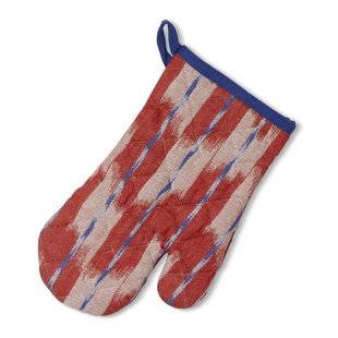 Ovenwant, Ovenhandschoen, Set van 4 Stuks, Katoen, Blauw, Rood, 28 x 2