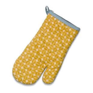 Ovenwant, Ovenhandschoen, Set van 4 Stuks, Katoen, Curry Geel, 31 x 18