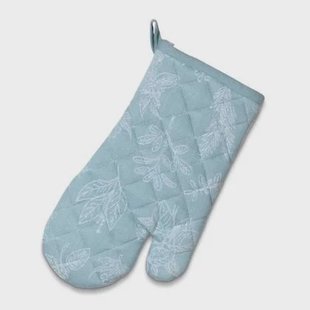 Ovenwant, Ovenhandschoen, Set van 4 Stuks, Katoen, IJs Blauw, 31 x 18