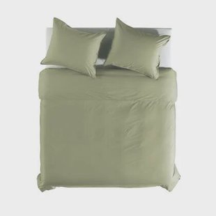 Yellow Dekbedovertrek Percale silent green