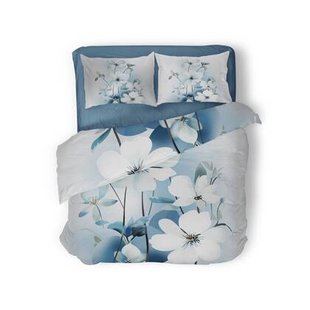 Eleganzzz Dekbedovertrek Micropercal Field of Blooms - blue