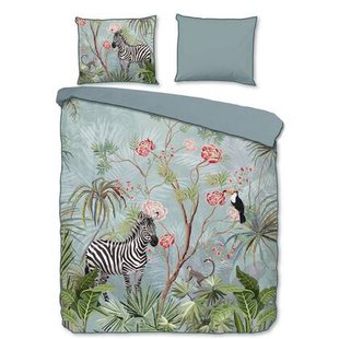 Descanso Dekbedovertrek Biologische Katoen Satijn Yasmin - aqua