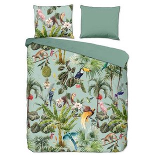 Descanso Dekbedovertrek Biologische Katoen Satijn Ignadi - green