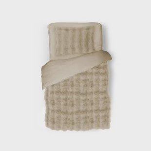 Eleganzzz Dekbedovertrek Bubble Pom Pom Rabbit Fur - sand
