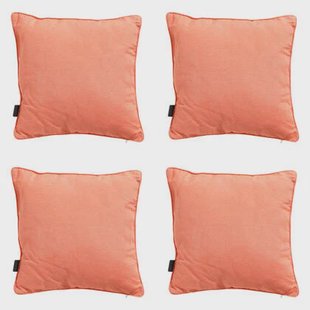 Madison - Sierkussen Panama flame orange - Ca. 60x60 cm - Set van 4