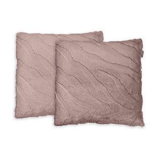 Eleganzzz Jacquard Rabbit Fur Sierkussens - pink 50x50cm - Set van 2