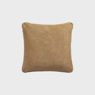 PTMD Suky Camel Suede Leather Cushion Square S