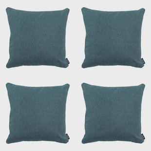 Madison - Sierkussen Sea blue canvas eco+ - Ca. 50x50 cm - Set van 4