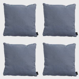 Madison - Sierkussen Panama safier blue - Ca. 60x60 cm - Set van 4