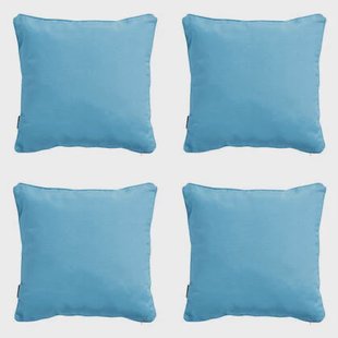 Madison - Sierkussen Panama aqua - Ca. 60x60 cm - Set van 4