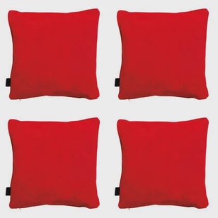 Madison - Sierkussen Panama red - Ca. 45x45 cm - Set van 4