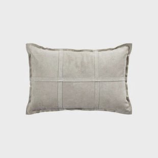 PTMD Cobie Taupe Suede Leather Cushion Rectangle