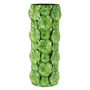 Groene metalen vaas cm 18x17,5x46