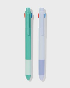 HEMA Balpennenset 14.5cm vier kleuren - 2 stuks (blauw)