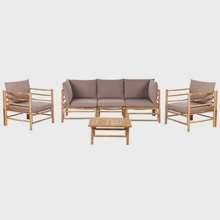 Beliani - CERRETO - Loungeset 5-zits - Taupe - Bamboe