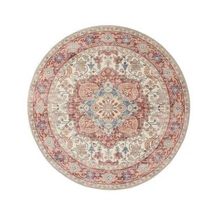 Heritaged Rond Vintage buitenkleed - Valenca Fino crème|rood - 160 cm