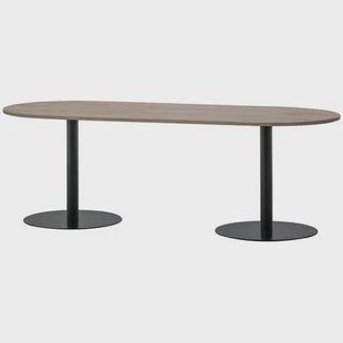 WOOOD Tablo Eettafel Ovaal Vingerlas - Eiken - Pebble Grey - 220x90