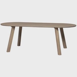 WOOOD Tablo Eettafel Ovaal Vingerlas - Eiken - Pebble Grey - 220x90 WOOOD Tablo Eettafel Ovaal Vingerlas - Eiken - Pebble Grey - 220x90