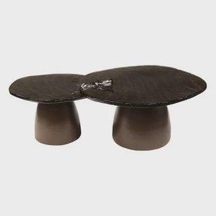 Giga Meubel - Salontafel Koper Metaal|Glas - 80x70x40cm - Eclipse