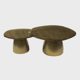 Giga Meubel - Salontafel Goud Metaal|Glas - 80x70x40cm - Eclipse Giga Meubel - Salontafel Goud Metaal|Glas - 80x70x40cm - Eclipse