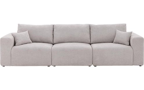 Goossens Bank Mika grijs, stof, 3-zits,