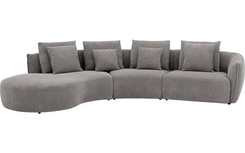 Goossens Bank Fay donkergrijs, stof, 1,5-zits, stijlvol landelijk met chaise longue links Goossens Bank Fay donkergrijs, stof, 1,5-zits, stijlvol landelijk met chaise longue links