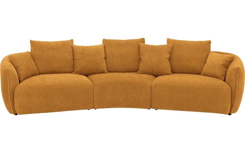 Goossens Bank Fay goud, stof, 1,5-zits, stijlvol landelijk