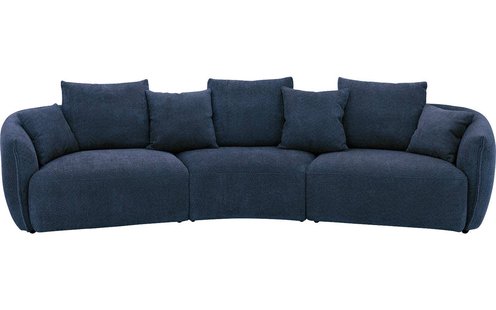 Goossens Bank Fay blauw, stof, 1,5-zits, stijlvol landelijk