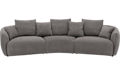 Goossens Bank Fay donkergrijs, stof, 1,5-zits, stijlvol landelijk