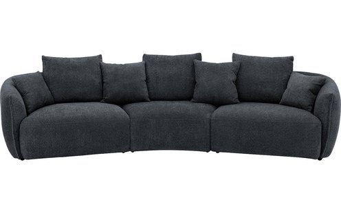 Goossens Bank Fay zwart, stof, 1,5-zits, stijlvol landelijk