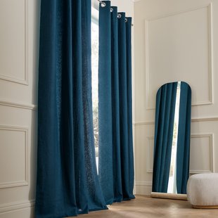 Gordijn in gewassen linnen met voering, met oogjes, Private