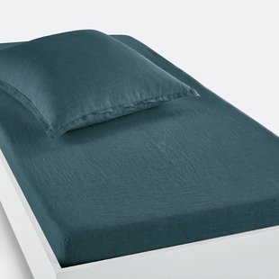 Hoeslaken in gewassen linnen, omslag 30 cm, Linot