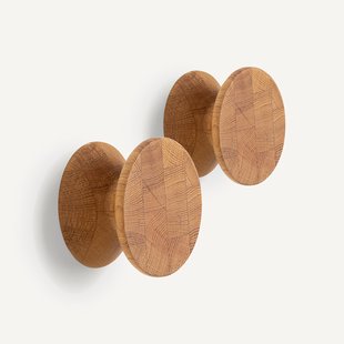 Set van 2 kapstokken in massief eikø 10 cm, Arame