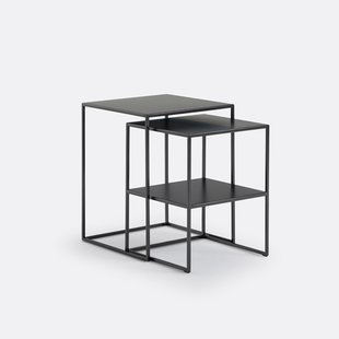 Set van 2 Miva metalen en stalen mimi bijzettafels