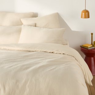 Dubbelzijdig dekbedovertrek in gewassen linnen en gewassen katoen Annaba