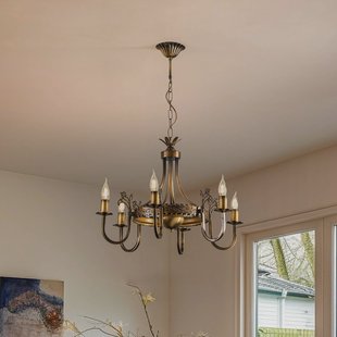 Jupiter Kroonluchter Castle, licht gepatineerd, Ø 62 cm, metaal, 6-lamps.