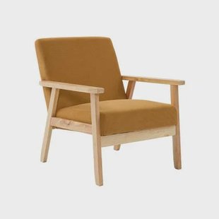sweeek - Scandinavische fauteuil van hout en ribfluweel