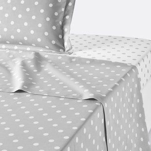 Laken in zuiver katoen met stiippenprint, Clarisse