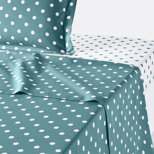 Laken in zuiver katoen met stiippenprint, Clarisse