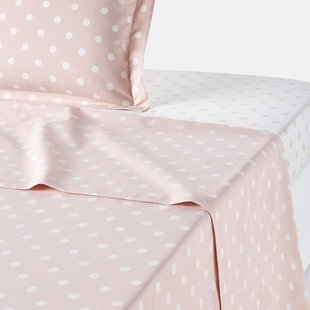 Laken in zuiver katoen met stiippenprint, Clarisse