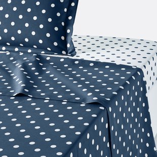 Laken in zuiver katoen met stiippenprint, Clarisse