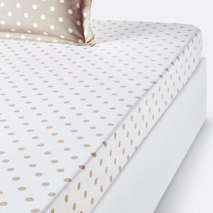 Hoeslaken in zuiver katoen met stippenprint, Clarisse