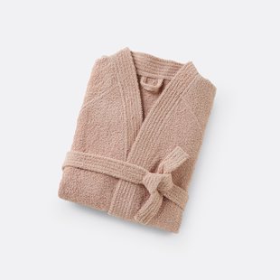 Badjas in badstof, kimono kraag, 450g/m², Haxel