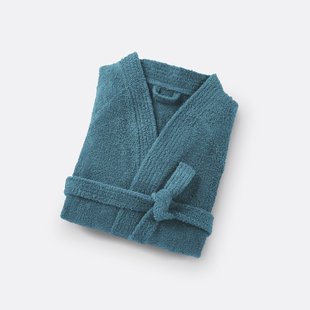 Badjas in badstof, kimono kraag, 450g/m², Haxel