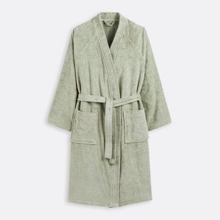 Badjas in badstof, kimono kraag, 450g/m², Haxel