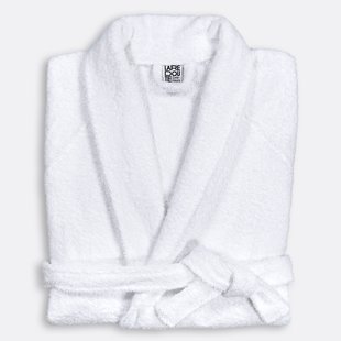 Badjas in badstof, sjaalkraag, 450g/m², Haxel