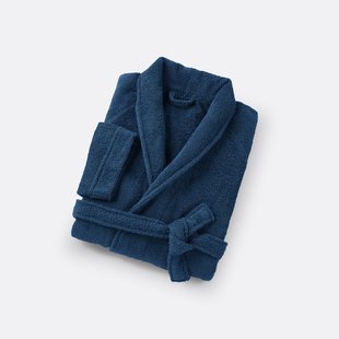 Badjas in badstof, sjaalkraag, 450g/m², Haxel