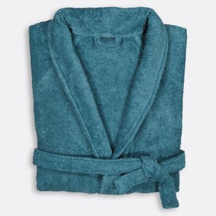 Badjas in badstof, sjaalkraag, 450g/m², Haxel