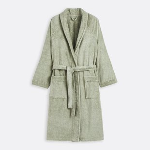 Badjas in badstof, sjaalkraag, 450g/m², Haxel