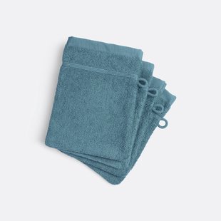 Set van 4 washandjes in bouclette badstof, Zavara